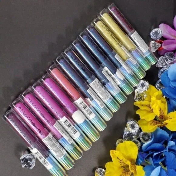 Almay Lip Gloss Goddess Gloss Gilded Lip Care Yellow Sparkle Make Up - Picture 4 of 9